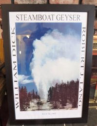 William Dick & Robert J. Lang 'Steamboat Geyser' Print Framed - 7-30-63