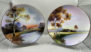 Noritake Morimura Nippon Hand Painted Plates, 2 Piece Lot