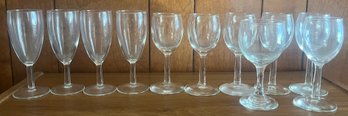 Thick Stemmed Drinking Glasses - 11 Pieces