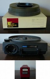 Kodak Carousel 850 Slide Projector With Slide Tray & File Box - 3 Pieces