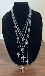 Rosary Beaded Necklaces - 4 Pieces