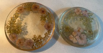 Resin Dried Pressed Flowers Footed Stands