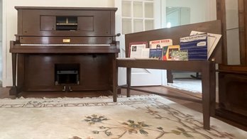 Schiller Piano 74733 With Bench And Sheet Music
