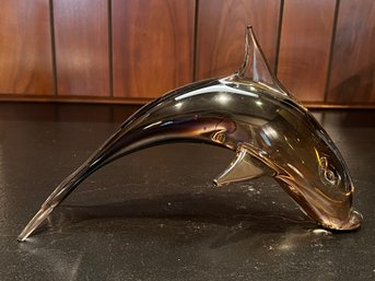 Blown Glass Dolphin Figurine