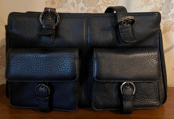 Bocelli Black Leather Shoulder Bag