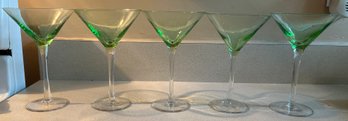 Ombre Green Martini Glasses- 5 Pieces