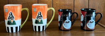 Frangelico Coffee Mona Lisa Mugs & Avanti Cafe Duo Classic Mugs - 4 Pieces