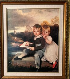 John Hoppener 'The Bowden Children' Framed Oil On Canvas, Reproduction