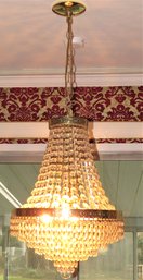 Elegant Lighting Chandelier, Brass Accents Clear Acrylic