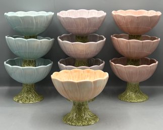 Desert Flower Pedestal Dishes - 10 Pieces