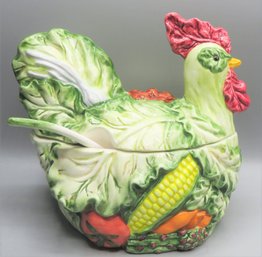 Vegetable/rooster Soup Tureen With Ladle