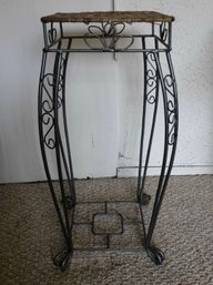 Wicker Top Plant Stand