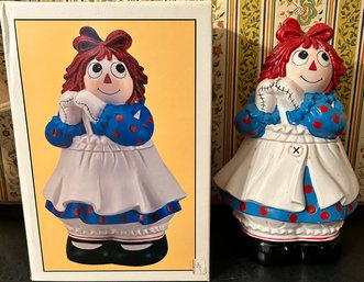 Macmillan Raggedy Ann Ceramic Cookie Jar With Box