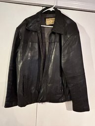 Boston Harbor Out Door Wear Black Leather Jacket Size L