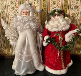 Santa Clause Christmas Tree Toppers - 2 Piece Lot