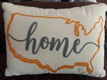 'home' USA Outline Throw Pillow