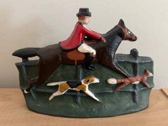 Cast Iron Fox Hunt Door Stopper