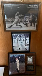 Joe 'The Clipper' Dimaggio Wall Plaques - 3 Pieces