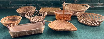 Assorted Wicker Baskets - 9 Piece Lot