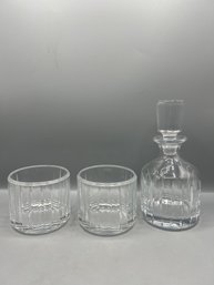 Godinger Parallels Crystal Stacking Decanter And 2 Set - 3 Pieces