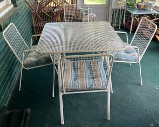 Mesh Patio Table With Chairs - 5 Pieces