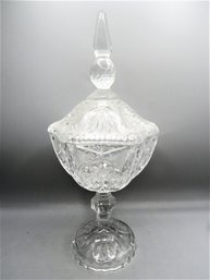 Crystal Footed Dish With Lid -vintage