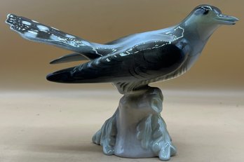 Royal Dux Porcelain Cuckoo Bird Figurine On Branch #48916 Czechoslovakia Chip
