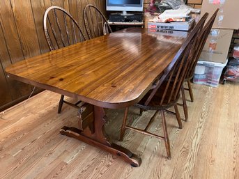 Solid Wood Country Style Table With Four Chairs