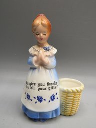 'we Give You Thanks For All Your Gifts'  Figurine, Ceramic