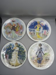 Limoges Porcelain Plates, Marlene, Albertine, Sara & Edith - Lot Of 4