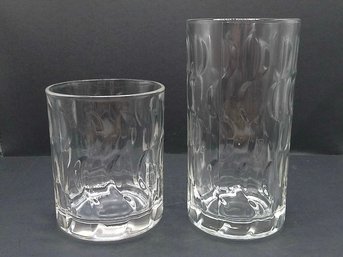 Glass Textured Drinking Glasses - 12 Pieces