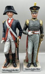 Andrea By Sadek Porcelain Artillery  Officer Figurines, Lot Of 2