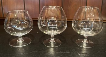 Orrefors Sweden Crystal Short Stem Wine Glasses - 3 Pieces