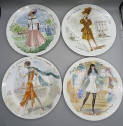 Limoges D'Arceau Porcelain Plates: Sophie, Helene, Brigette & Daisy - Lot Of 4
