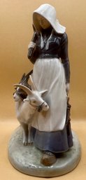 Royal Copenhagen Young Peasant Girl Tending To Her Goats Model 694
