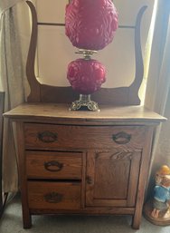 Antique Solid Wood 3 Drawer Washstand