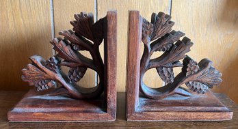 Wooden Carved Book Ends