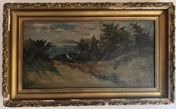 E.G. Perrina Signed Framed Oil On Canvas Beach Scene