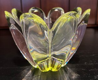 Orrefors Crystal Vase 'Fleur' Signed By Jon Johanson