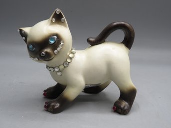 Ann Shaffer Originals Cat Figurine With Stones, Vintage