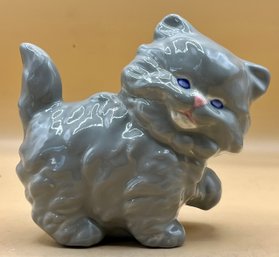 Fluffy Cat Decor Napcoware Japan Cat Blue Eyes Figurine