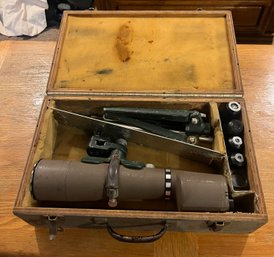 Swift Spotting Scope  In Pan Am Wood Box With 5 Lenses & Tripod