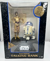 Star Wars R2D2 And C3PO Electronic Talking, 1997 Thinkway Toys   Bank New In Box