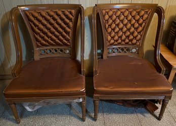 Tufted Wingback Armchairs - 2 Pieces