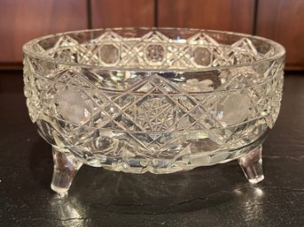 Crystal Cut Footed Candy Bowl