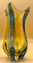 Bohemian Czech Moser Karlovarske Sklo Art Glass Bubbles Vase By Hana Machovska