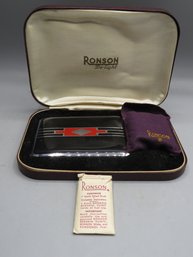 Ronson Di-light 'whirlwind' Lighter & Cigarette Case Set In Original Box - Vintage