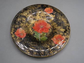 Floral Plate With Felt Bottom