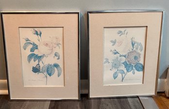 Framed Floral Prints, Lot Of 2