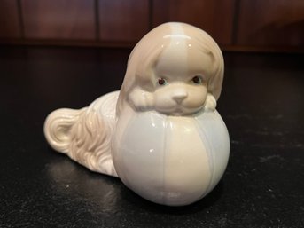 Miquel Requena Porcelain Dog On Ball Figurine Made In Spain